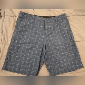 O'Neill Blue Plaid Hybrid Shorts